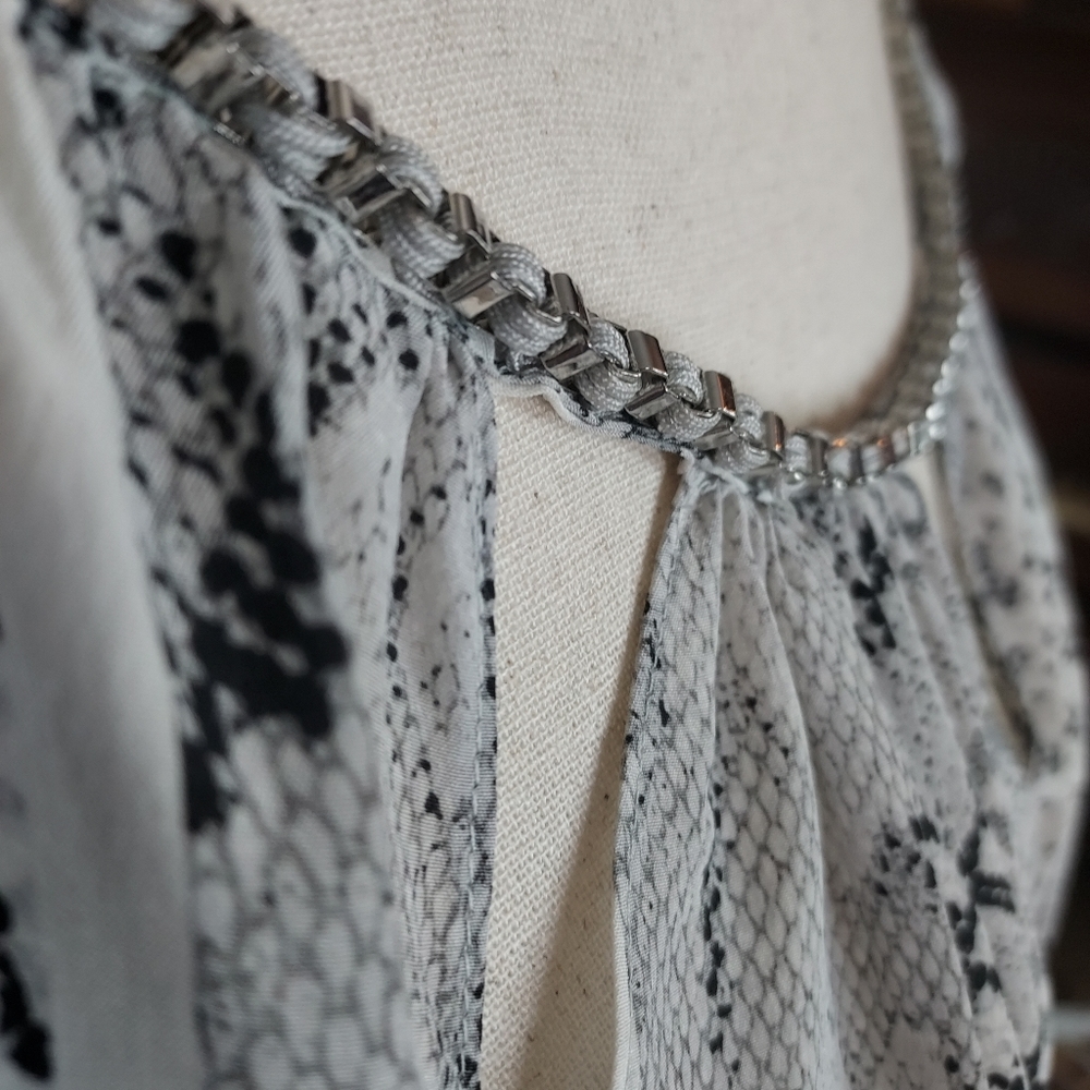 Ramy Brook 100% Silk Snakeskin Print Python Chain… - image 2